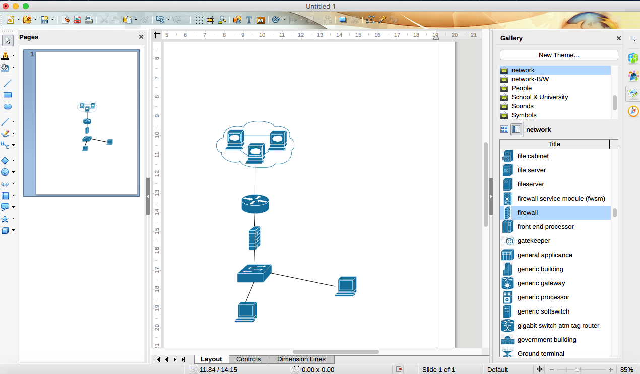 การวาด Network Diagram ด้วย LibreOffice (โอเพนซอร์ส OpenSource Software)